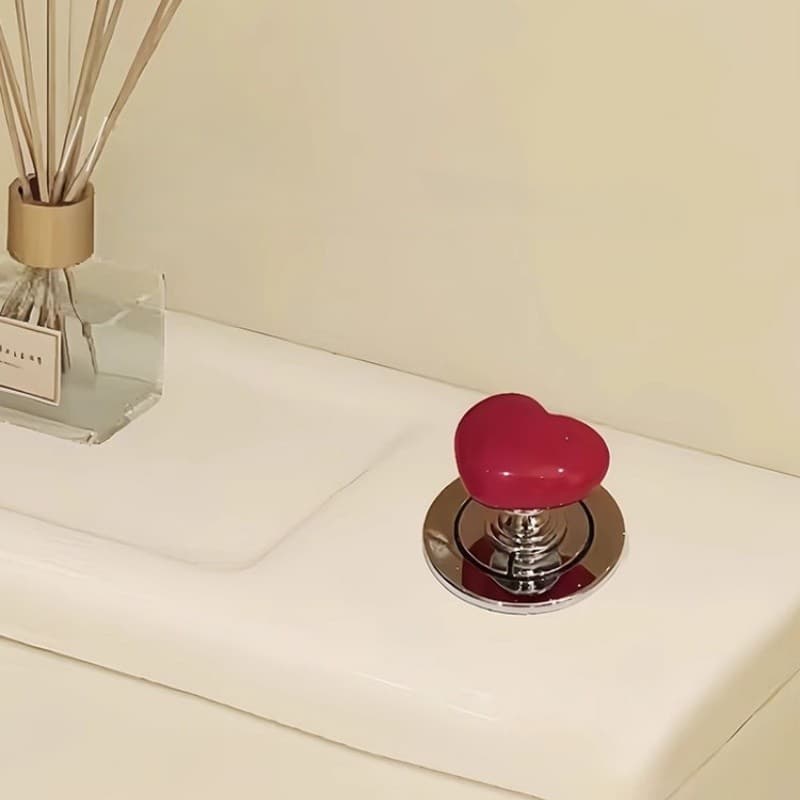 Kit 2 Botões de Vaso Sanitário com Formato de Coração, Decoração para Descarga