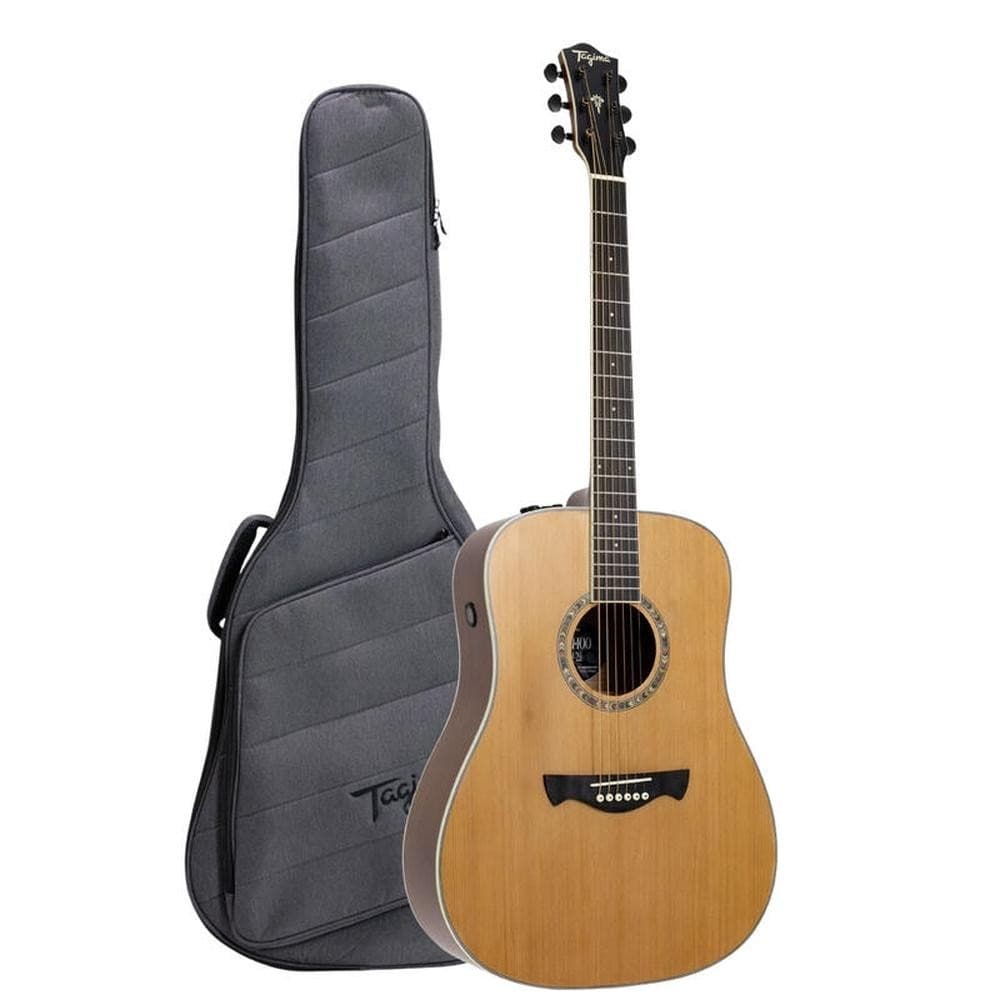 VIOLAO TAGIMA FOLK AÇO RED CEDAR TLM-100 NATURAL ELÉTRICO C/ BAG