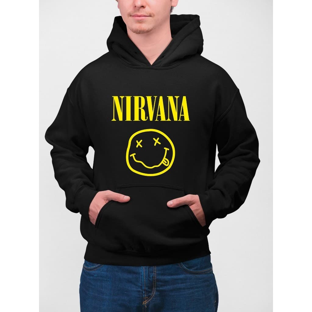 Moletom Canguru NIRVANA  Capuz e Bolso Flanelado Unissex Masculino Feminino Blusa De Frio