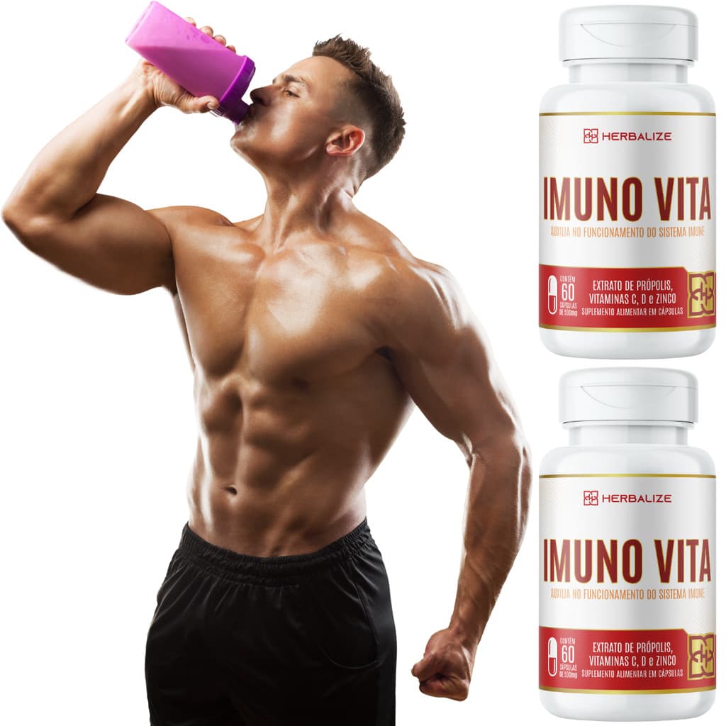 Kit 2 Suplementos Alimentares Imuno Vita 60 cápsulas