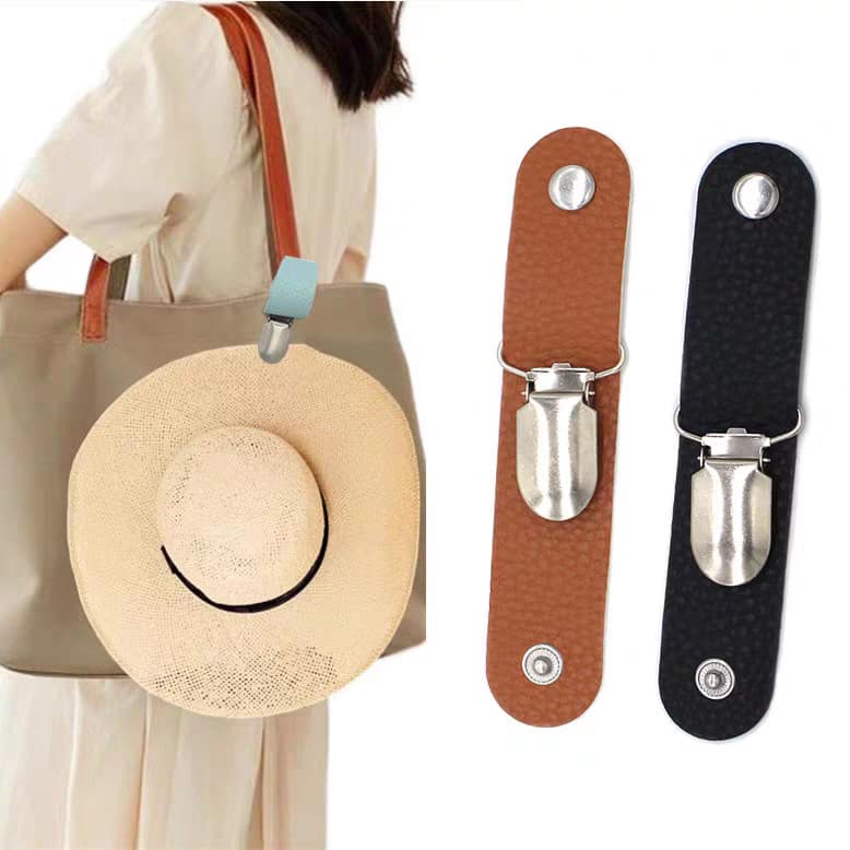 HUISHU Cap Holder , Clip Para Chapéu Portátil Crianças Prático De Couro De Pato Aduit PU 2024 Exterior