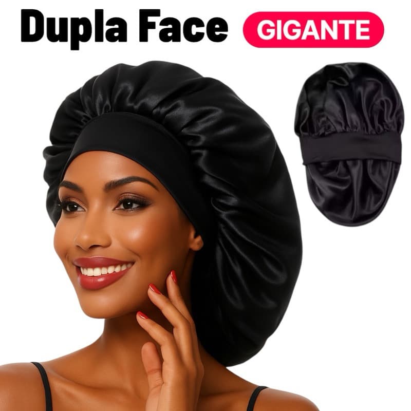 KIT COM 10 Toucas de Cetim Dupla Face com Faixa Larga Para Cabelos Volumosos, Cacheados e Black | ATACADO