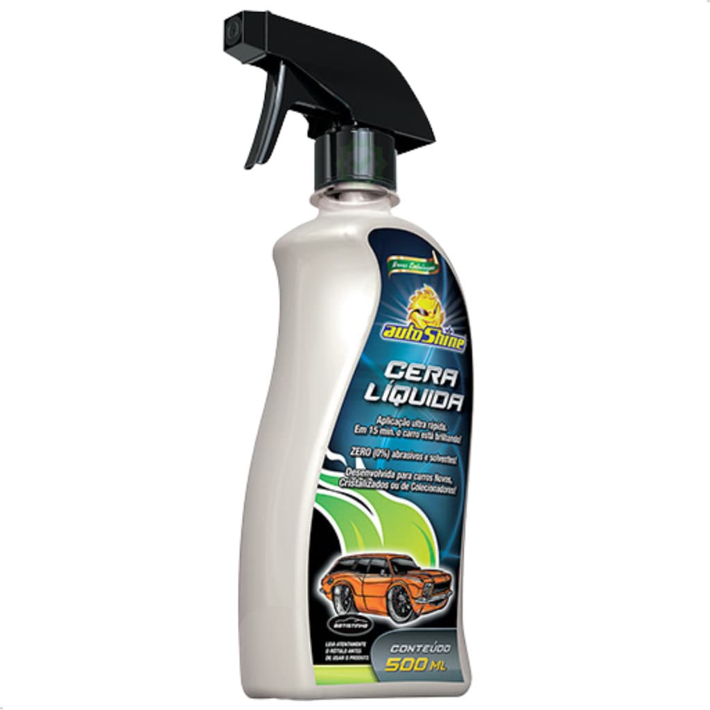 Cera Líquida Automotiva Autoshine 500ml Carnaúba Alto Brilho Proteção e Fácil Aplicação