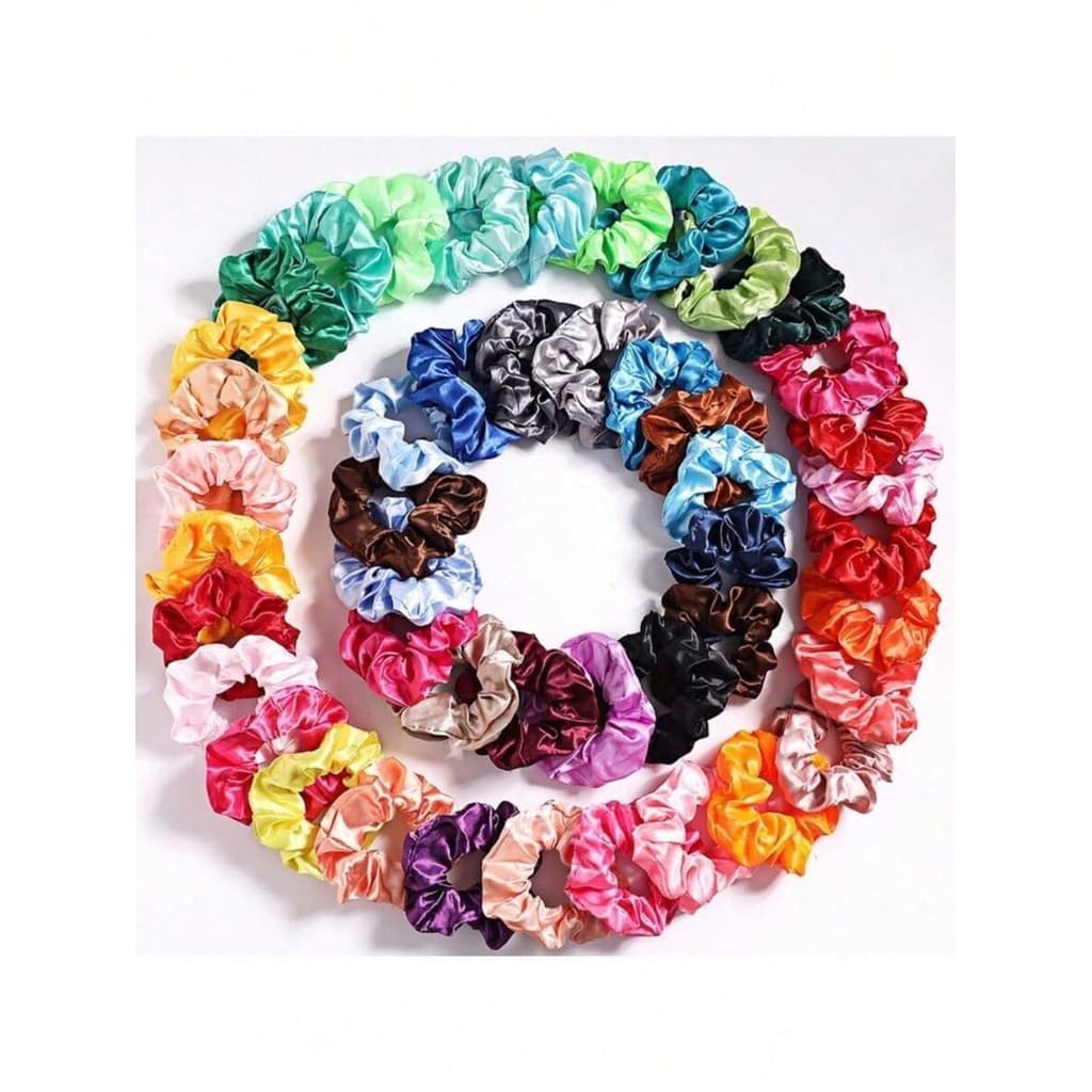 KIT 10 Sortidas Scrunchie Xuxinha Elástico de Cetim Anti Frizz