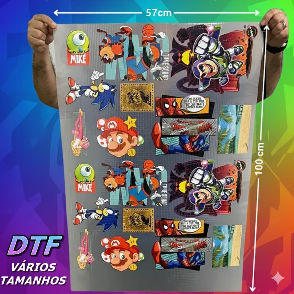 DTF Têxtil 57 cm x 100 cm Impressão de Alta Qualidade I3200 Para Estamparia Blusas e camisetas