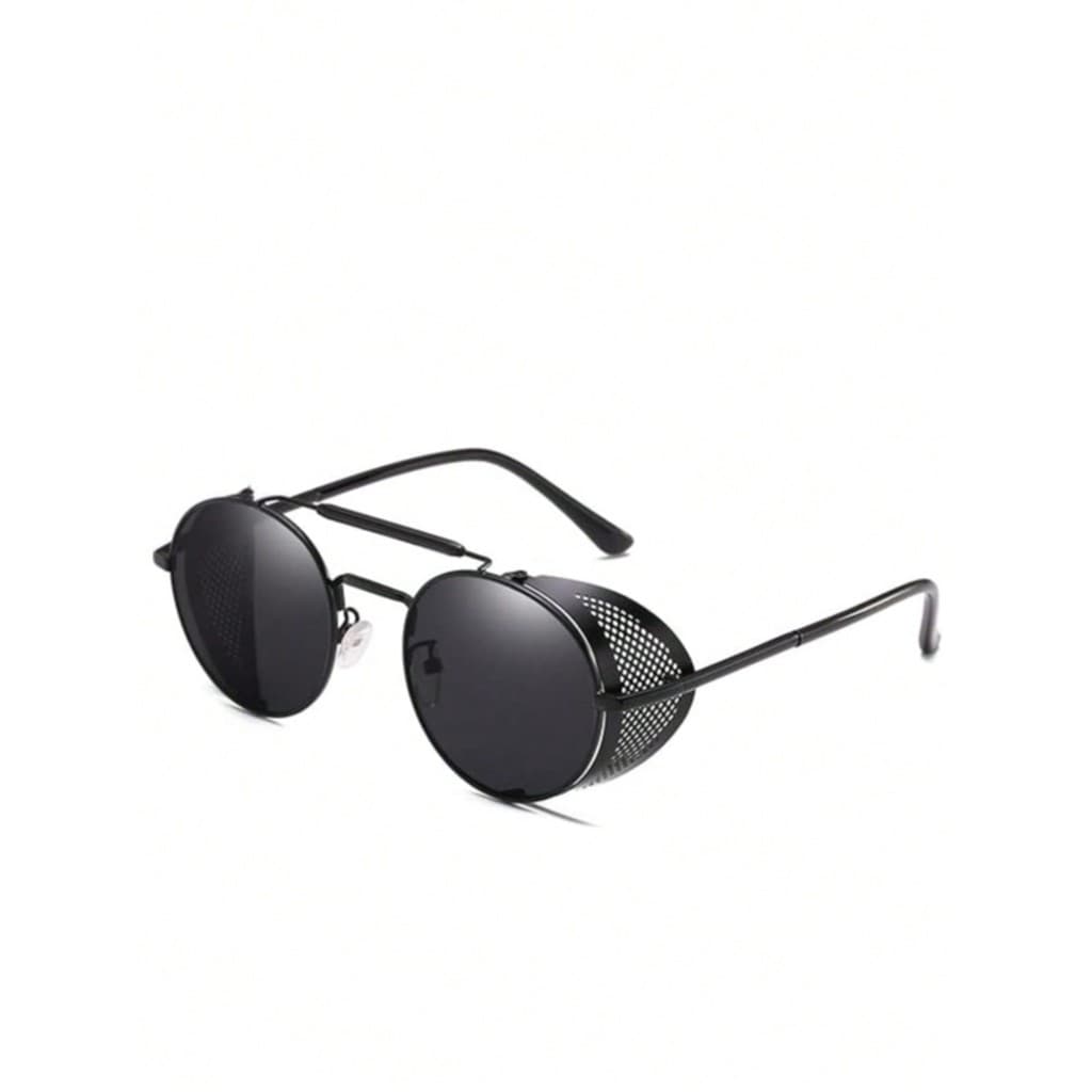 Óculos de sol redondos estilo steampunk retrô vintage com proteção UV400 unissex