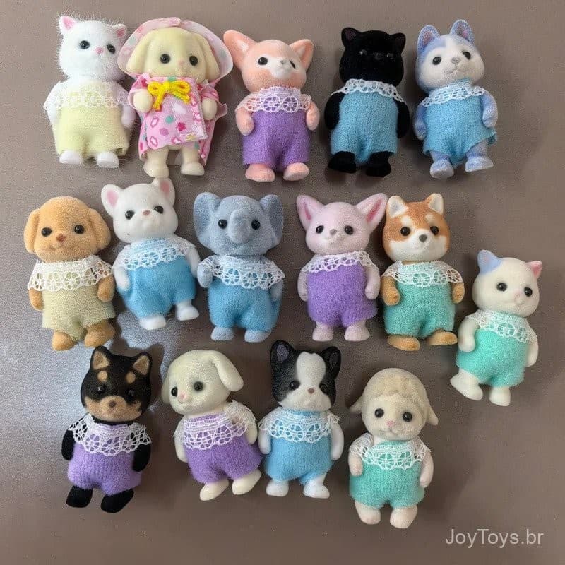Conjunto de Brinquedos DIY Família de Coelhos da Floresta Simulada Mini Figura de Urso Coelho Bonecas Presentes para Cri