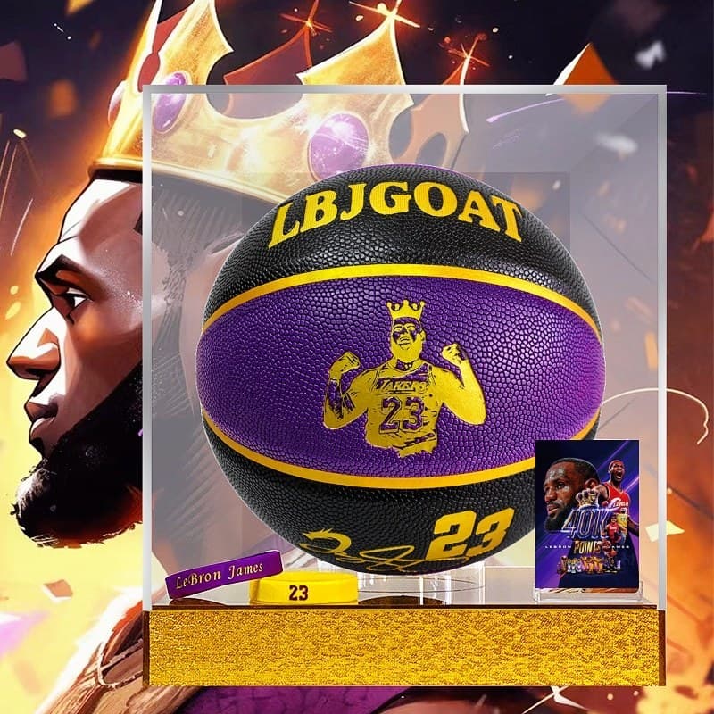 James Basquete Preto Roxo Dourado Pneu Lakers 23 Coleção Caixa de Presente Letras Grátis Namorado Padrão No. 7 couro mac
