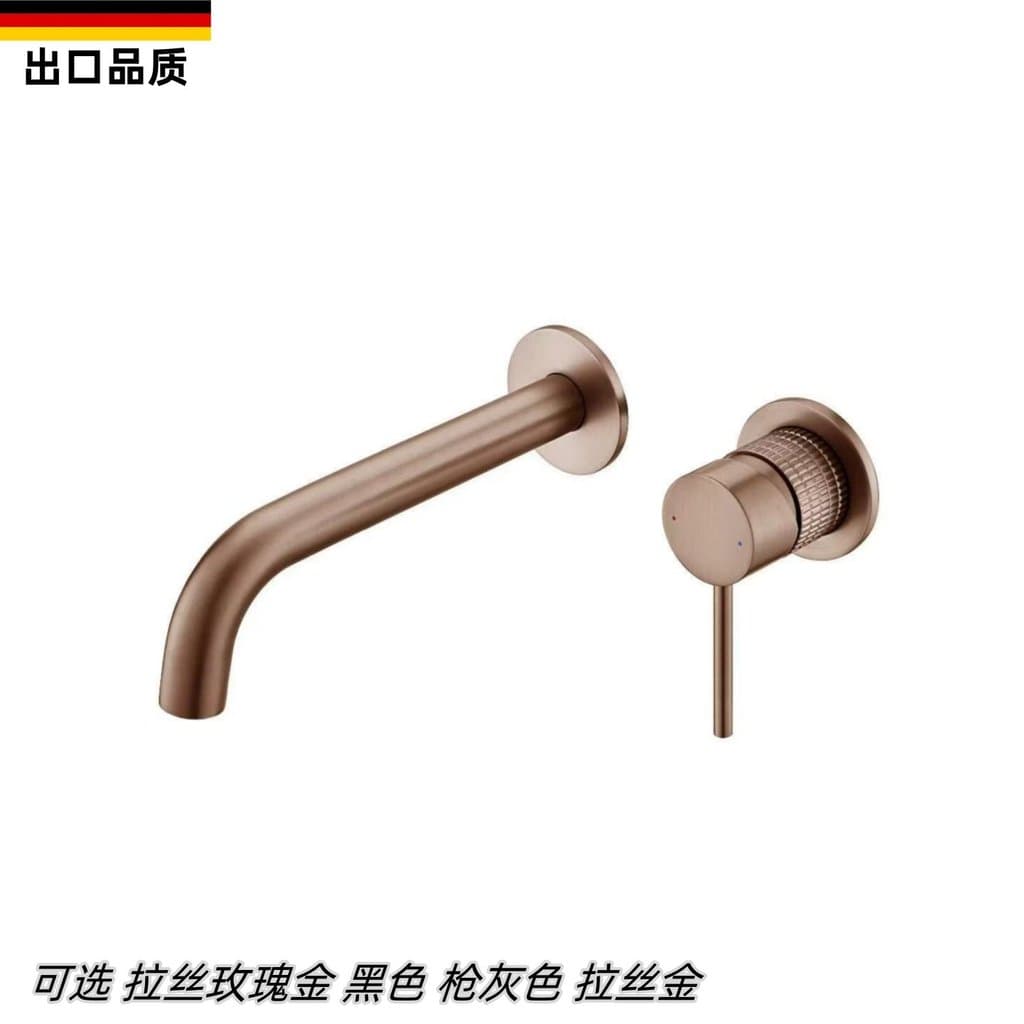 Alemão escovado rosa ouro escondido torneira da bacia todo cobre água quente e fria escondido banheiro minimalista lavat