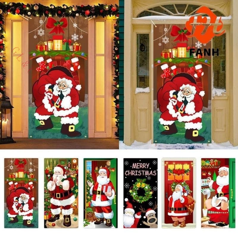 FANHUI Decoração De Porta De Natal , Banner De Fundo Pendurado , Adereços De Arranjo De Atmosfera De Boneco De Neve Velh