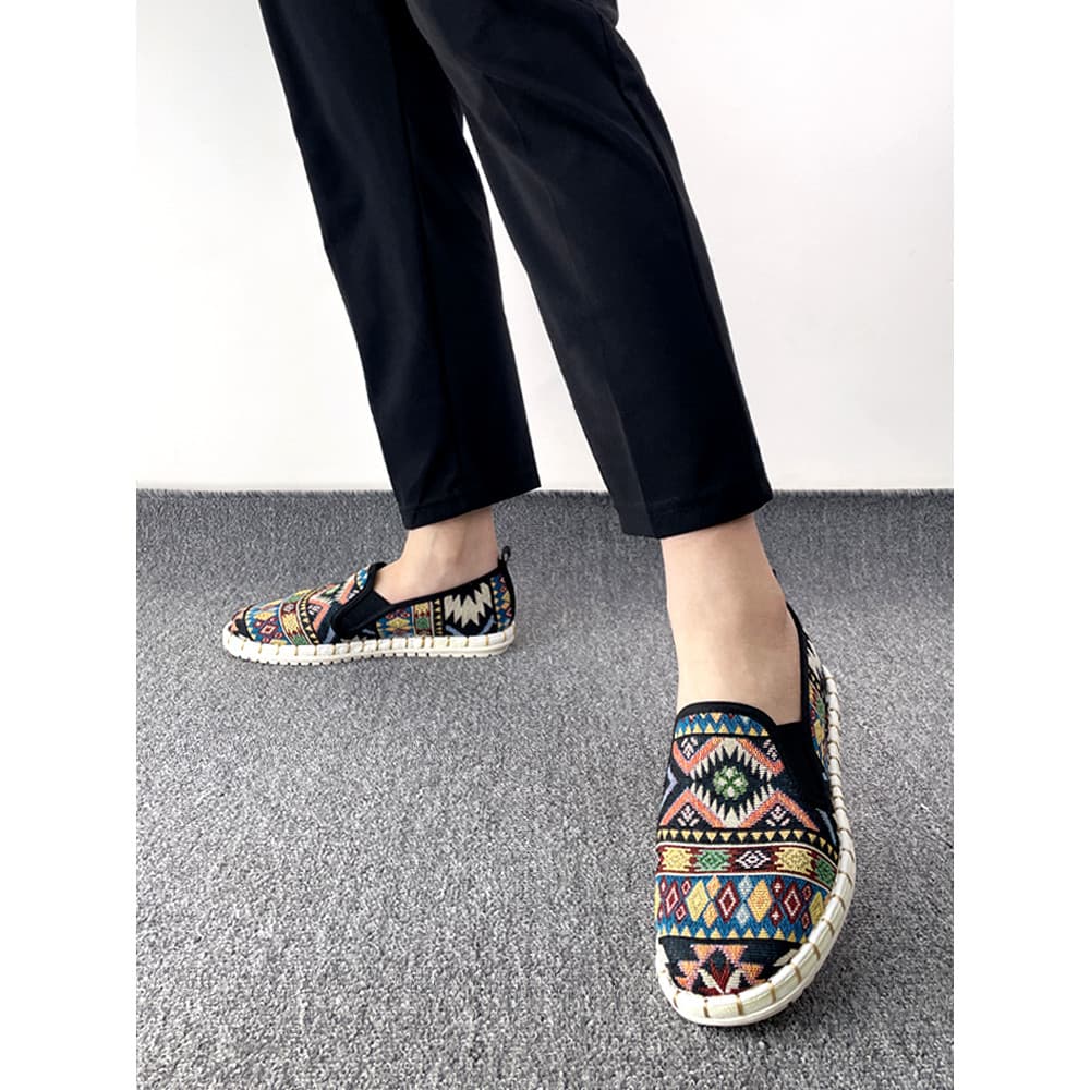 Primavera novo estilo velho pequim sapatos de pano masculino respirável sola macia artesanal deslizamento-On resistente
