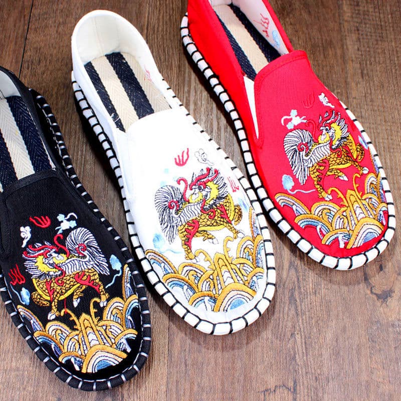 Sapatos de pano antigos de pequim bordados com capa-pé para jovens sapatos sociais feitos à mão estilo chinês bordado sa