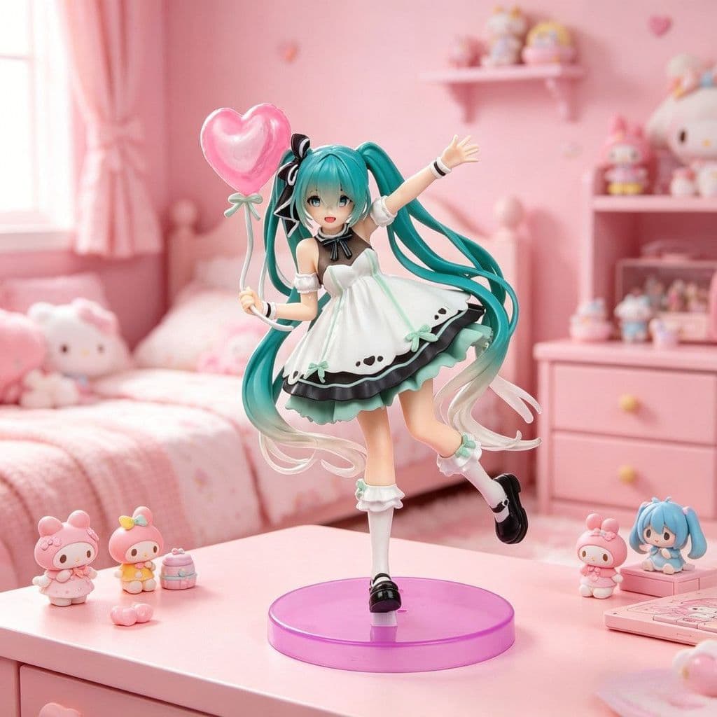 Figura Hatsune Miku para Festa de Aniversário, Modelo Hatsune, Periférico de Anime, Ornamento de Menina Bonita 2D, Prese