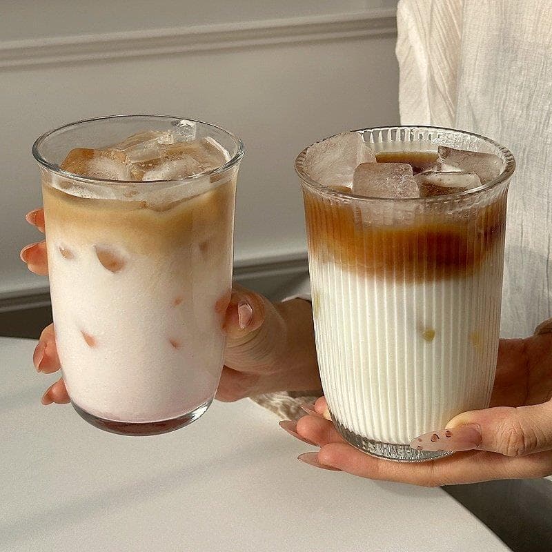 Ins gelado americano Latte xícara de café resistente ao calor copo de bebida de vidro transparente copo de bebida fria c