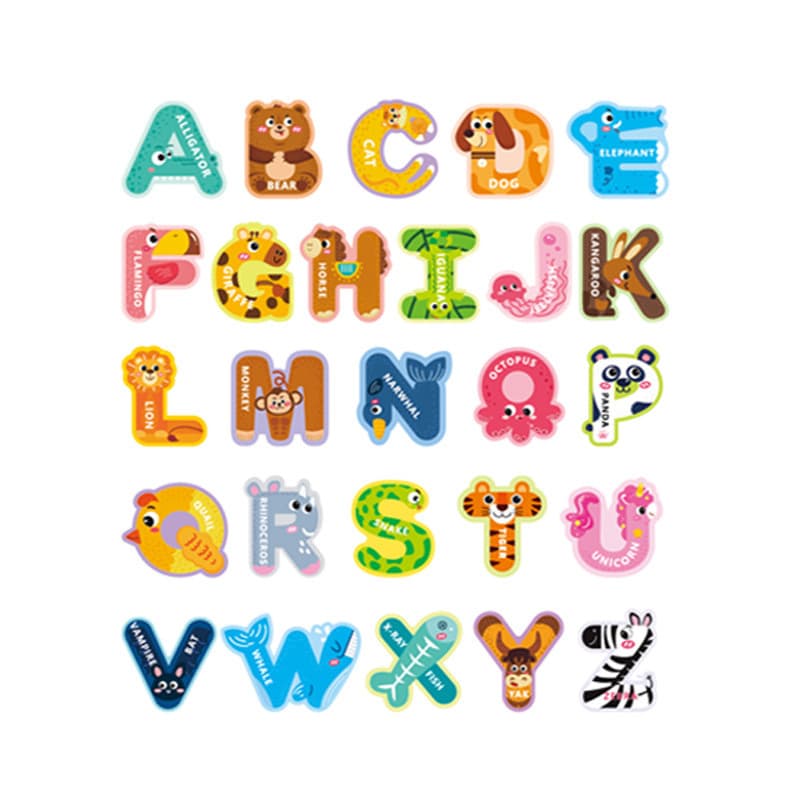 Quebra-Cabeça Magnético Infantil para Cognição de Alfabeto e Números, Brinquedos Educativos de Educação Infantil, Adesiv