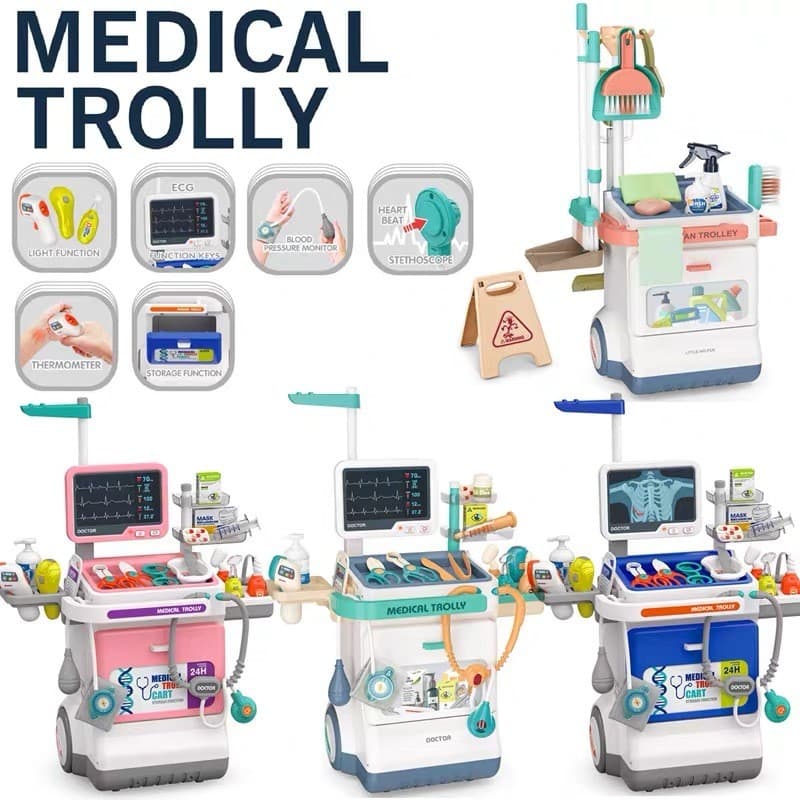 Conjunto de brinquedos de faz de conta para crianças com luzes e música, kit de médico e enfermeiro, presente de anivers