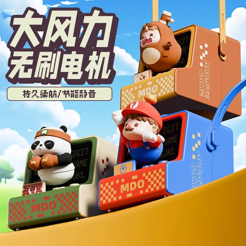 Mini Fan Cartoon halterneck USB charging lazy fan portable handheld outdoor mini bladeless small fan