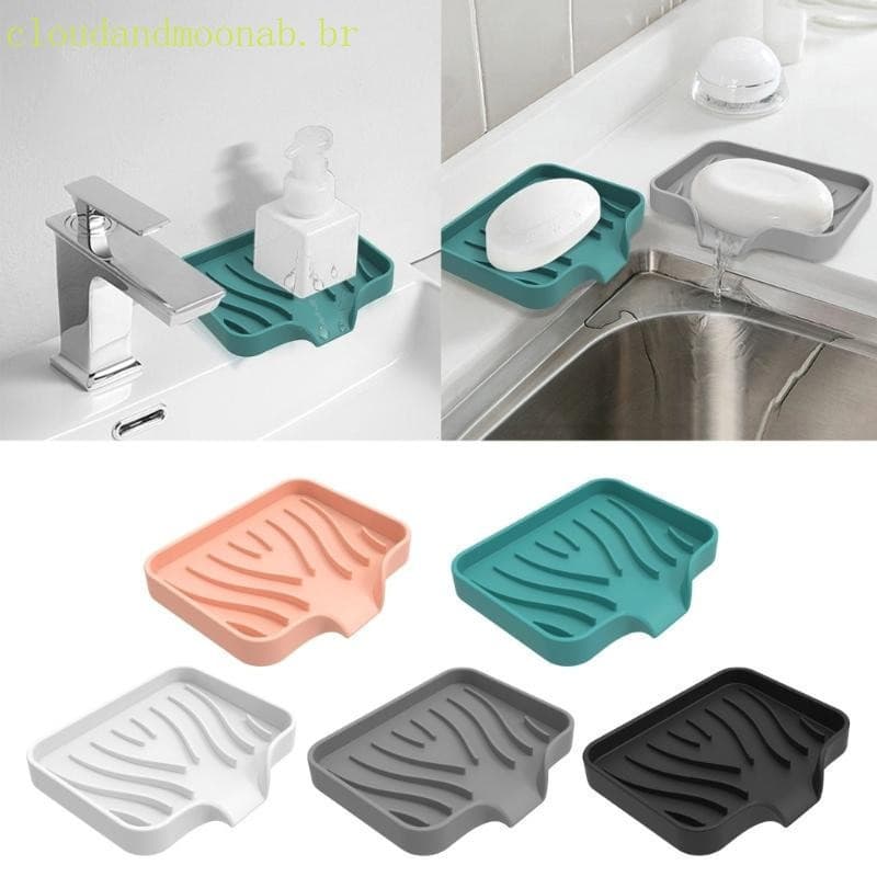 CLO Criativo Silicone Saboneteira Casa Drenagem Organizador Caixa Bandeja
