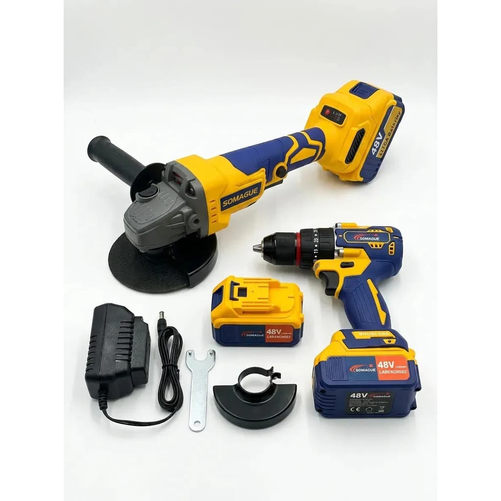 Kit Ferramentas 48v Parafusadeira E Esmerilhadeira Sem Fio