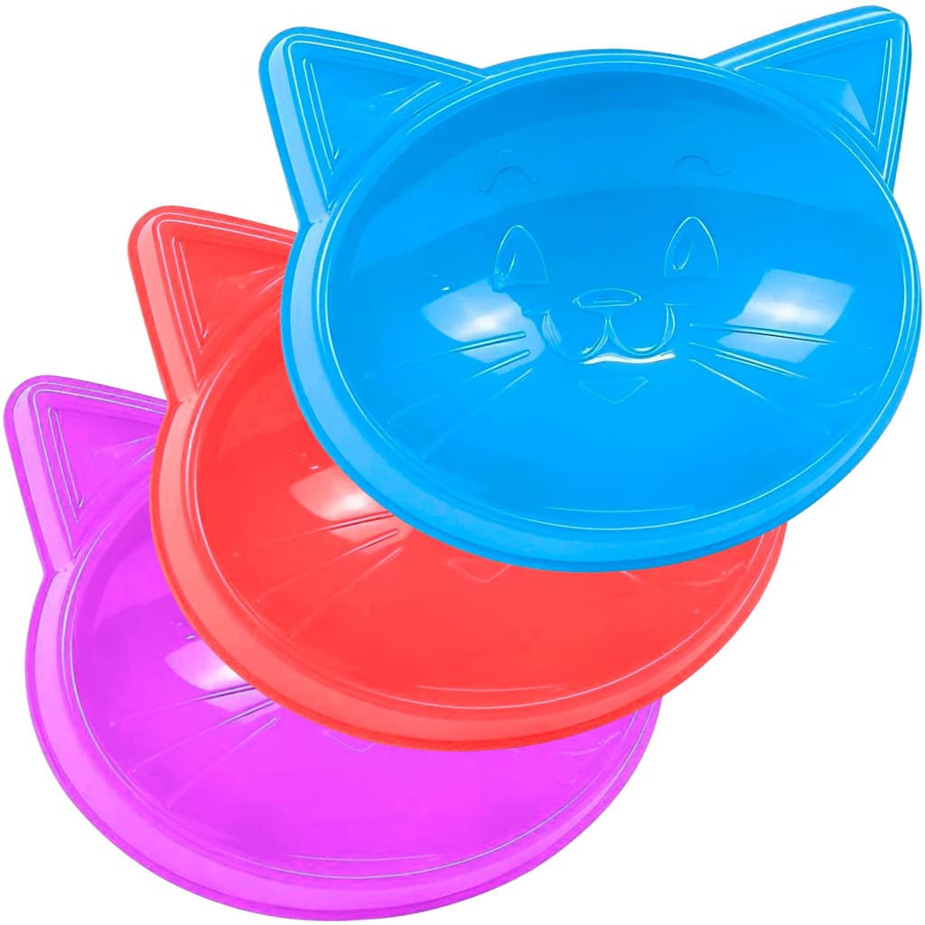Kit 3x Comedouro Gato Furação Pet 125ML Bebedouro Tigela Alimentador Filhote Dispenser Cães Pet