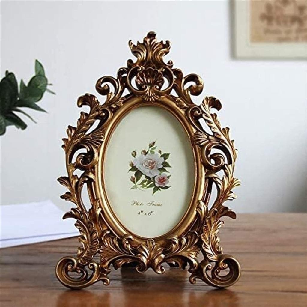 Moldura de resina elíptica antiga europeia para fotos, estilo clássico criativo, para escada de casa (Tamanho: 6 polegad