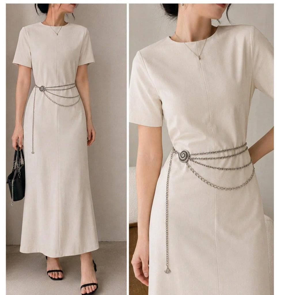 cinto feminino vintage boémio com corrente metálica ajustável apresenta um pendente vazado