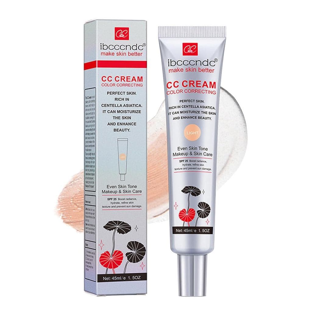 Base Hidratante CC Cream com Centella Asiática, Primer Multiuso Pré-Maquiagem, Corretivo Facial Hidratante, Protetor Sol