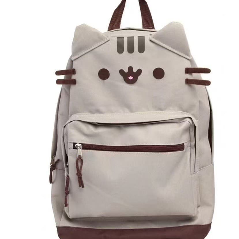 Ombro duplo gato gordo saco de escola dos desenhos animados lona urso All-Match bonito macio menina novo estilo leite br