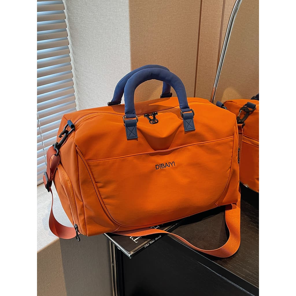 Bolsa de viagem leve de grande capacidade, moda feminina, portátil, academia, separação seca e molhada, bolsa de bagagem