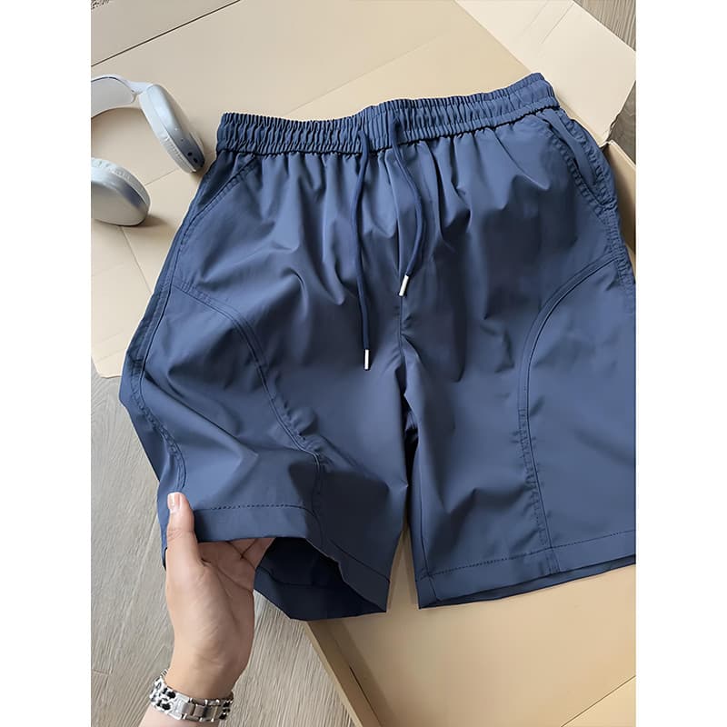 Azul marinho esportes Shorts de secagem rápida masculino verão americano basquete corte Diagonal calças de seda gelo Cas