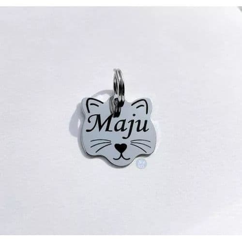 Pingente Plaquinha Plaqueta Pet Cachorro Gato Personalizado Cor Prateado