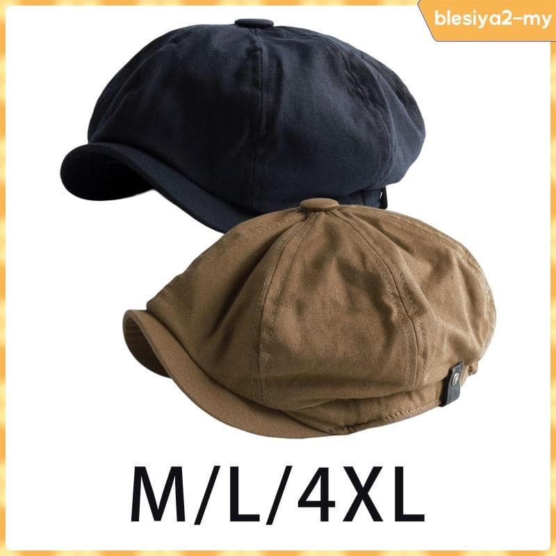 [BlesiyaedMY] Chapéu de jornaleiro masculino respirável, bonés macios de 8 painéis, chapéu de taxista estilo retro casua