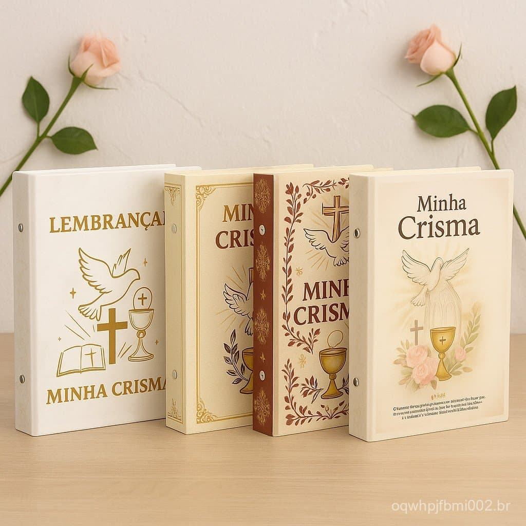 Album Capa Dura Crisma 15x21 ate 100 Fotos Religioso Lembranca Recordacao Memorias Igreja