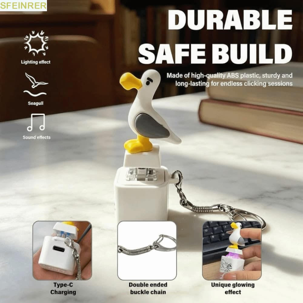 Chaveiro De Botão SFEINRER Seagull , Fidget Com Teclado De Som The Cry of Seagulls Mine , Interessante