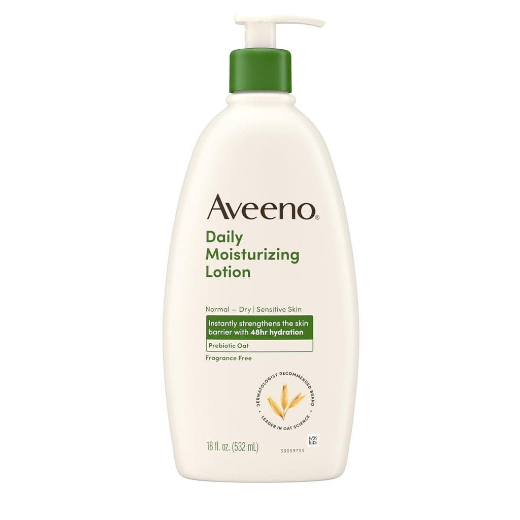 Loção Hidratante Corporal Diária Aveeno, Loção Corporal para Pele Seca com Aveia Prebiótica, Sem Parabenos, Sem Fragrânc