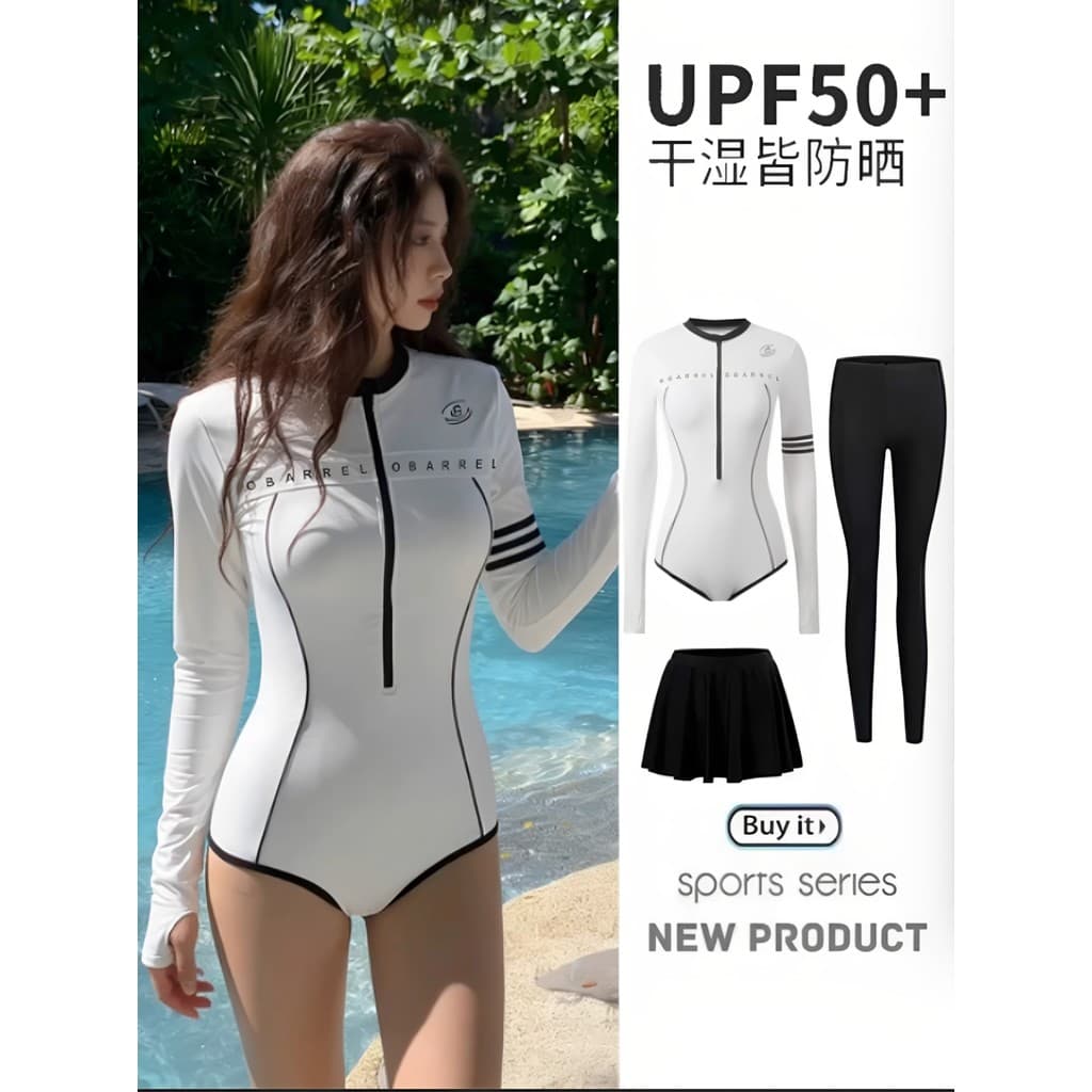 Terno de mergulho conservador de manga comprida novo estilo dividido simples surf medusa terno protetor solar mergulho a