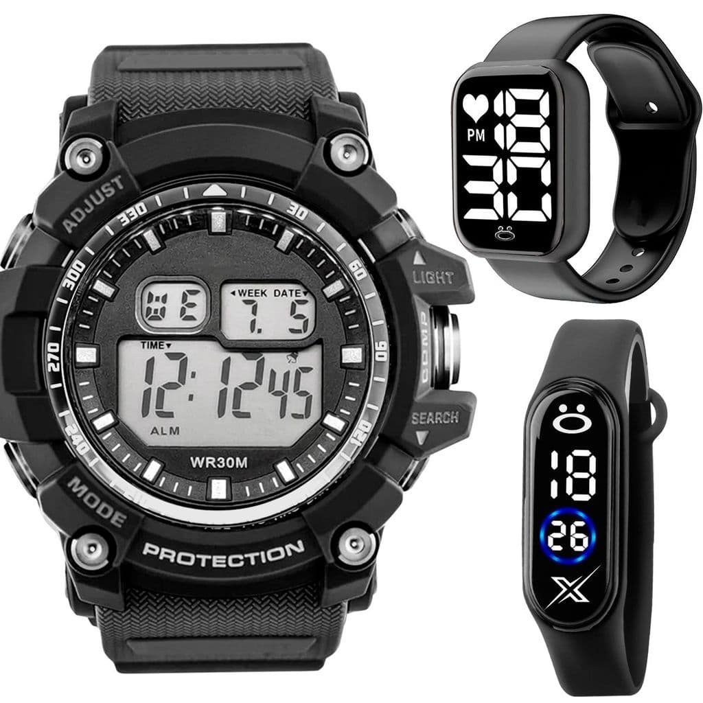 Relógio Digital Masculino Prova Dagua alarme original data