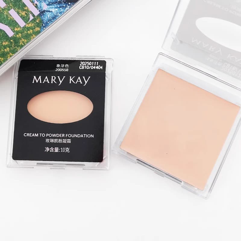 Mei Linkai pó creme fundação creme 10g clássico molhado fundação creme pressionado em pó versão atualizada corretivo tom