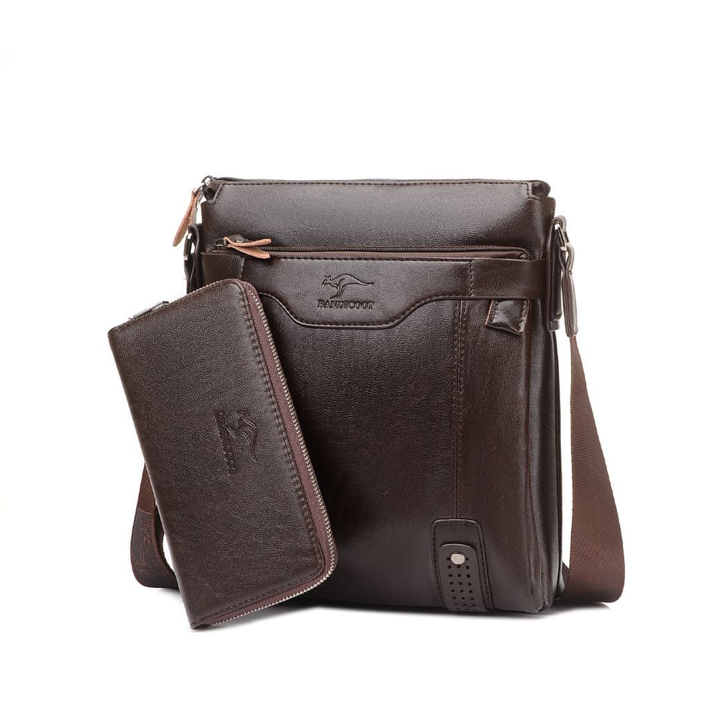 Tianhong canguru bolsa de ombro masculina mochila bolsa mensageiro Casual bolsa de couro de negócios bolsa pendurada bol