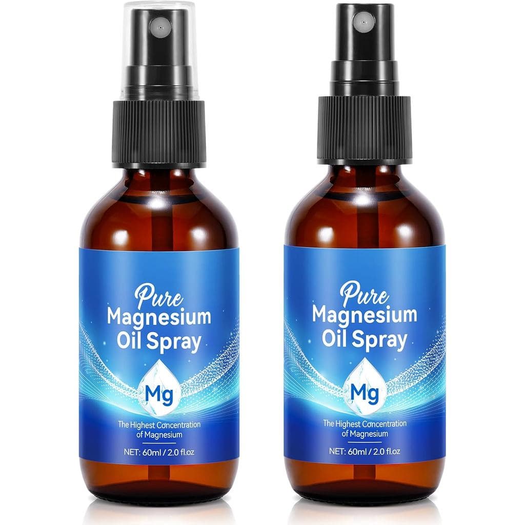 Spray de Óleo de Magnésio Puro, Spray de Óleo de Magnésio Orgânico Natural para Pés, Corpo, Pele, Produtos Tópicos (2 Un