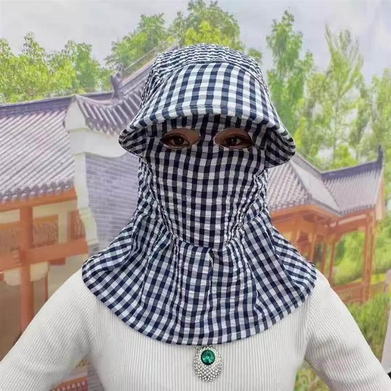 Primavera verão protetor solar chapéu feminino gato olho máscara pescoço proteção proteção facial chapéu de sol aba larg