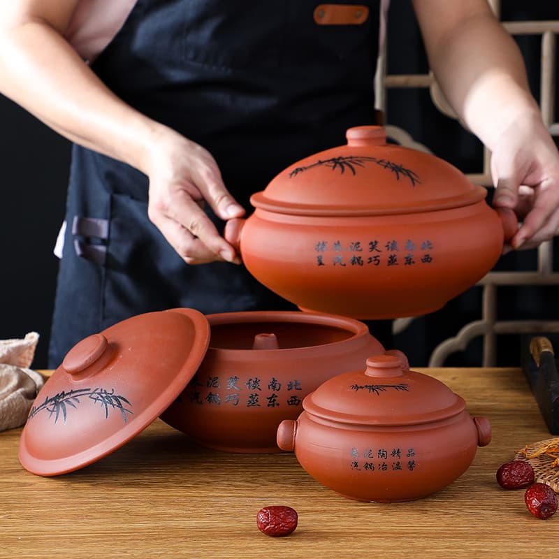 Panela a vapor para frango, panela a vapor doméstica Yunnan Jianshui, cerâmica roxa, panela a vapor, restaurante, comerc