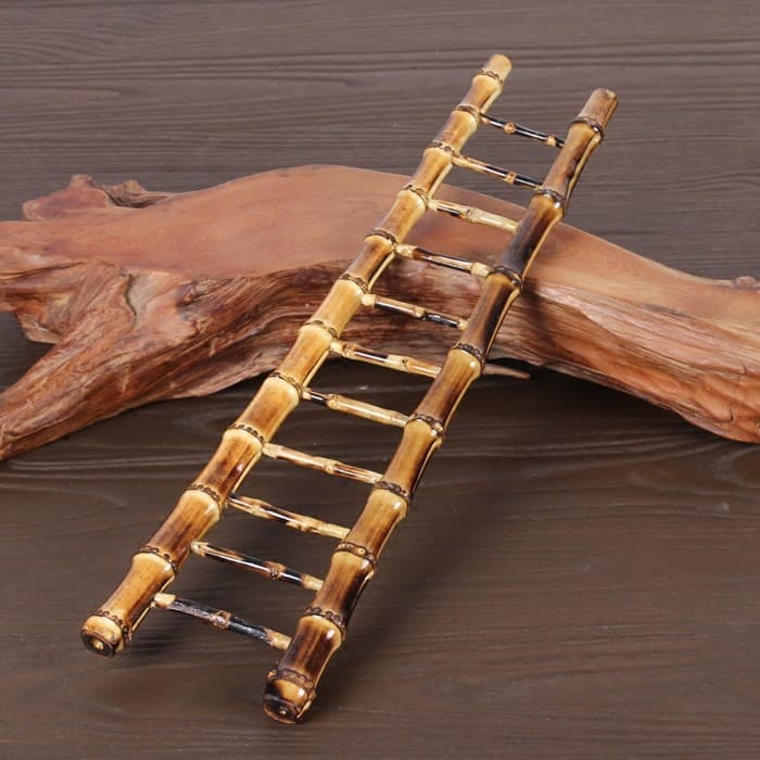 Bambu criativo decoração para casa ornamentos chicote de bambu pequena escada raiz de bambu significado riqueza passo a