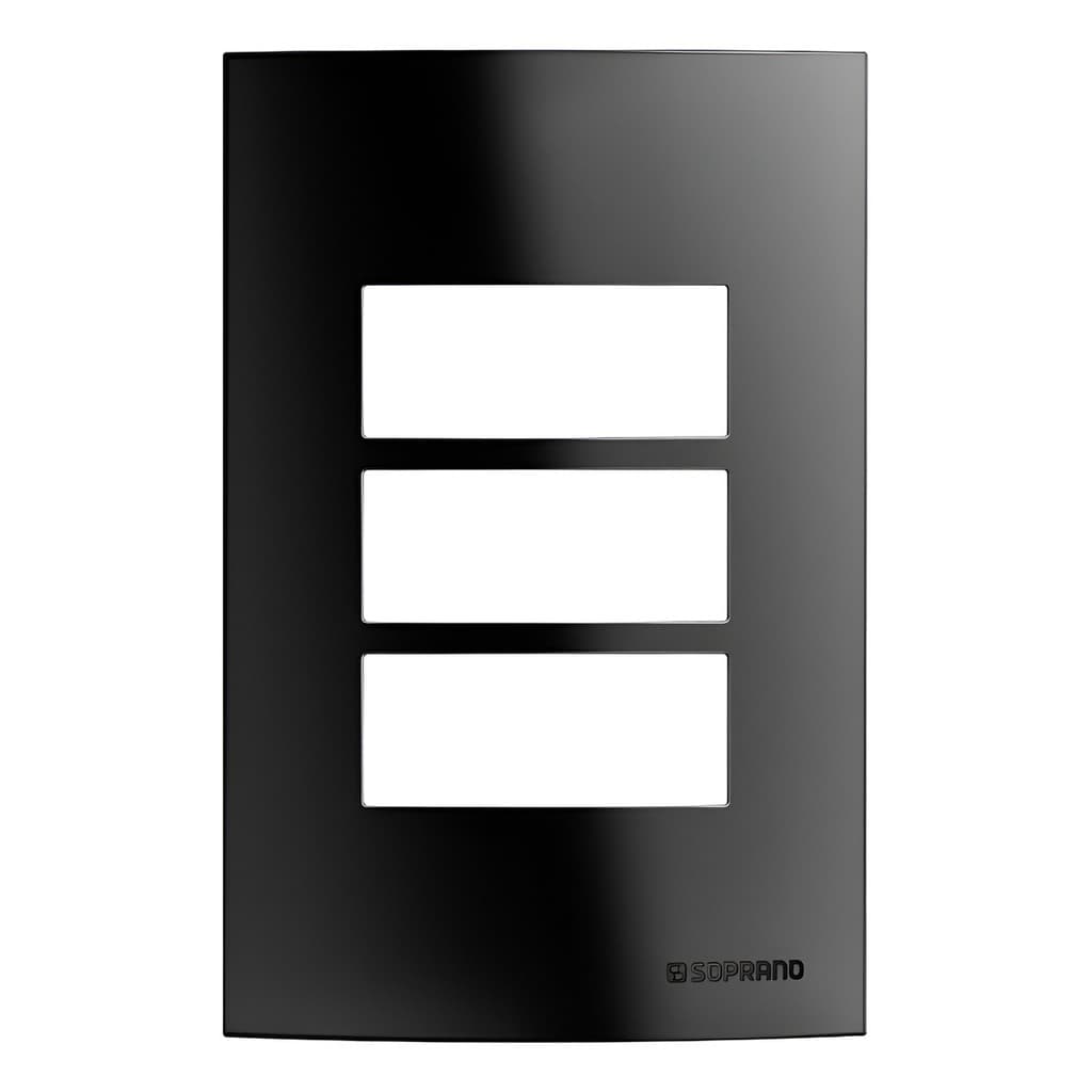 Placa 3M 4x2 Preto BUP Soprano