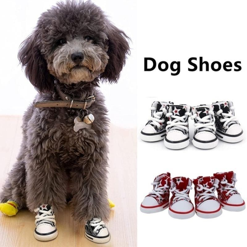 Sapatos para Cães de Estimação, Tênis Esportivos de Denim para Filhotes, Sapatos de Lona Quentes e Antiderrapantes para