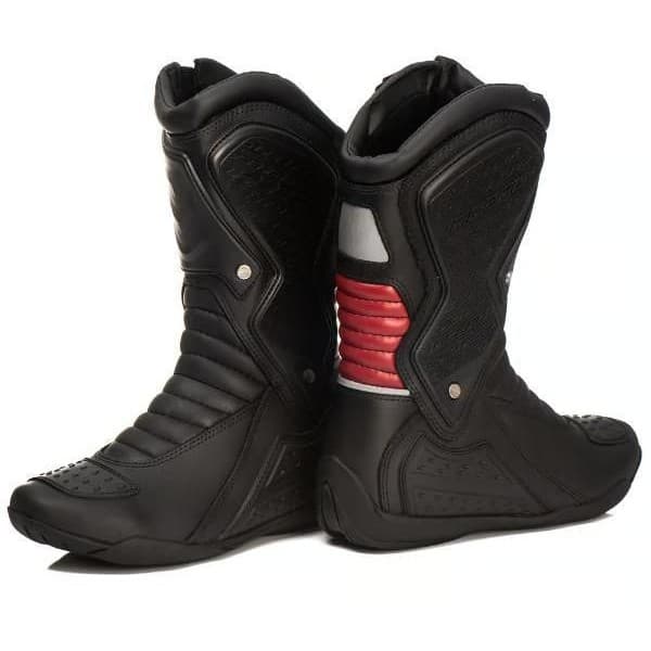 Bota Coturno Motociclista Moto Speed Couro Legitimo Acero Preto Vermelho