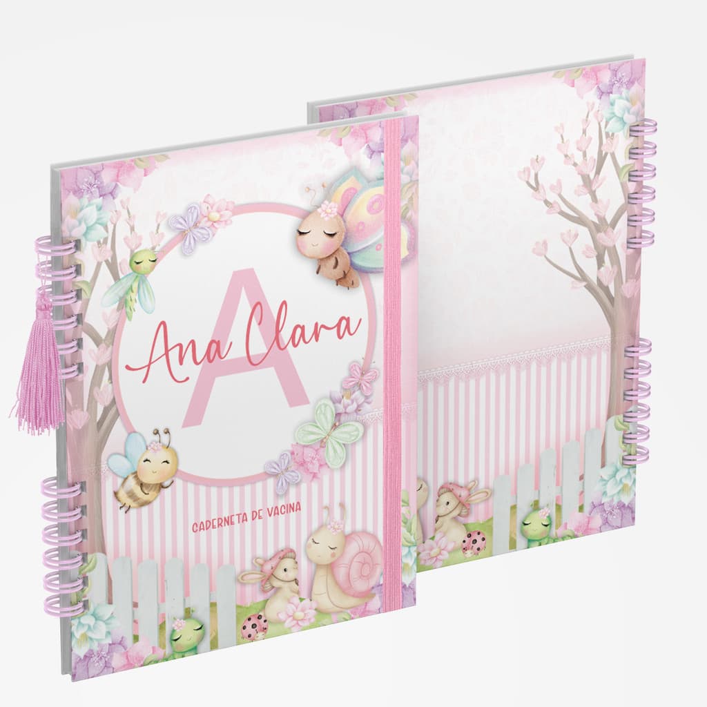 Caderneta de Saúde Vacina Personalizada Menina Jardim Encantado 1