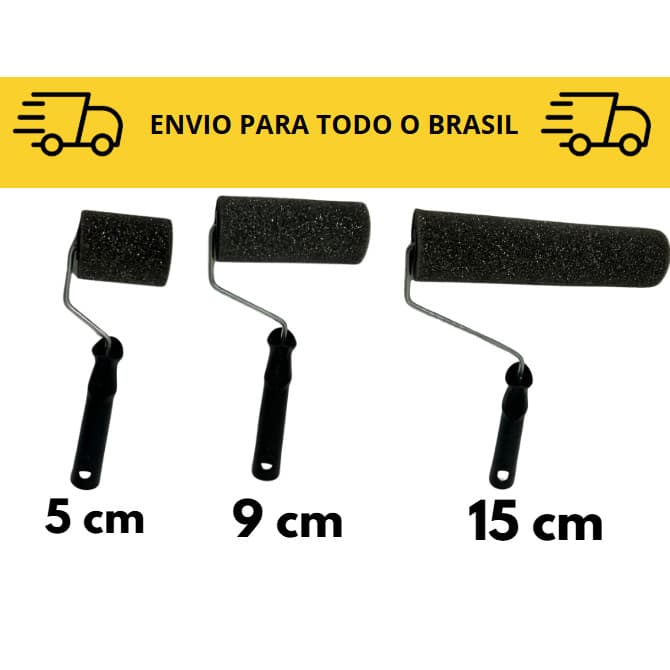 3 Rolos De Esponja 5, 9 e 15cm / pintura de casa / acabamentos / rolo de pintura