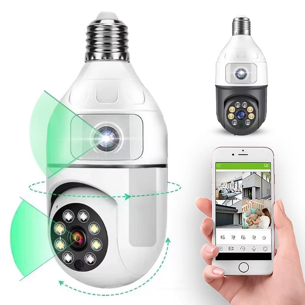Câmera De Segurança Ip Wifi Full HD 2 Lentes Visão Noturna Microfone APP ICSEE alex