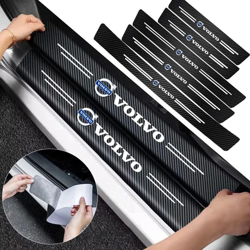Adesivos Protetores De Soleira De Fibra De Carbono Para Porta De Carro Volvo XC60 XC90 XC40 S60L﻿ S80L S60 S80 V60 C70 S